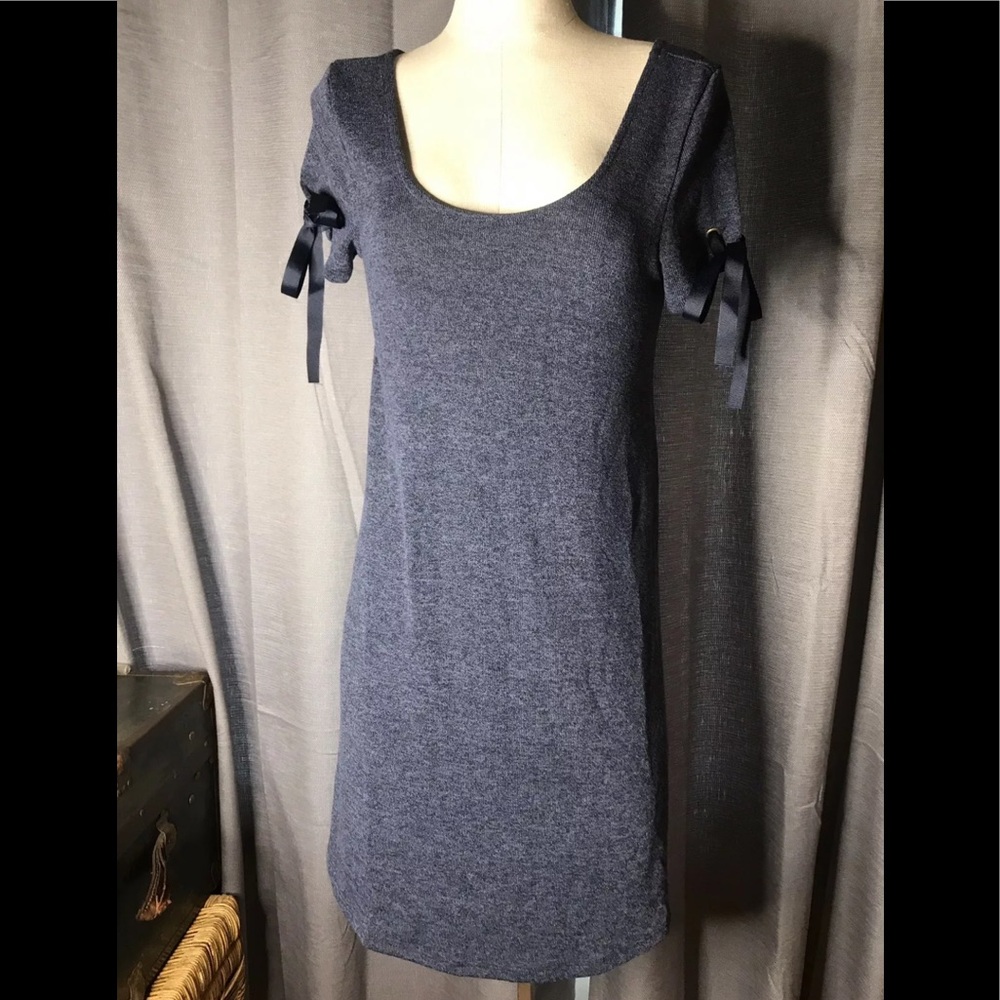 The Vanity Room blue stretchy ribbon tie dress Medium - Picture 3 of 8